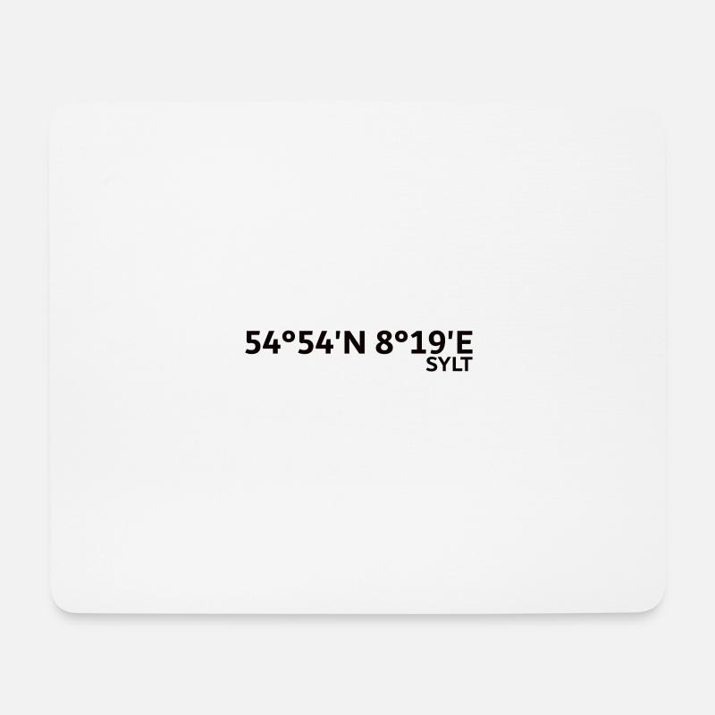 Sylt Koordinaten - Mousepad (Querformat) - Weiß