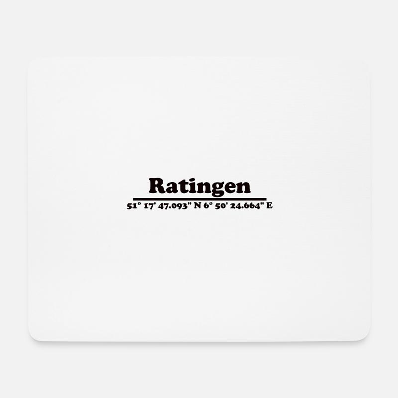 Ratingen Koordinaten - Mousepad (Querformat) - Weiß