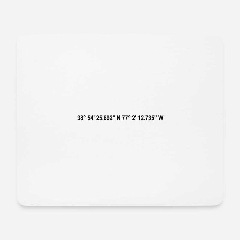 Washington D.C. Koordinaten - Mousepad (Querformat) - Weiß