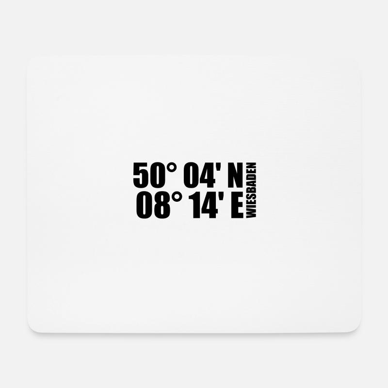 Wiesbaden Koordinaten - Mousepad (Querformat) - Weiß