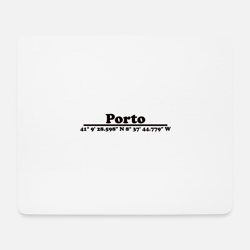 Coordonnées de Porto - Tapis de souris (format paysage) - blanc