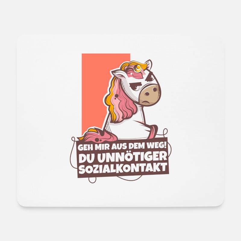 Anime Slap - Hau Ab Unnötiger Sozialkontakt - Mousepad (Querformat) - Weiß
