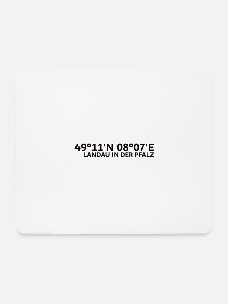 Landau in der Pfalz Koordinaten - Mousepad (Querformat) - Weiß