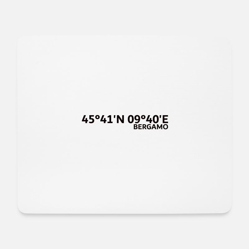 Bergamo Koordinaten - Mousepad (Querformat) - Weiß