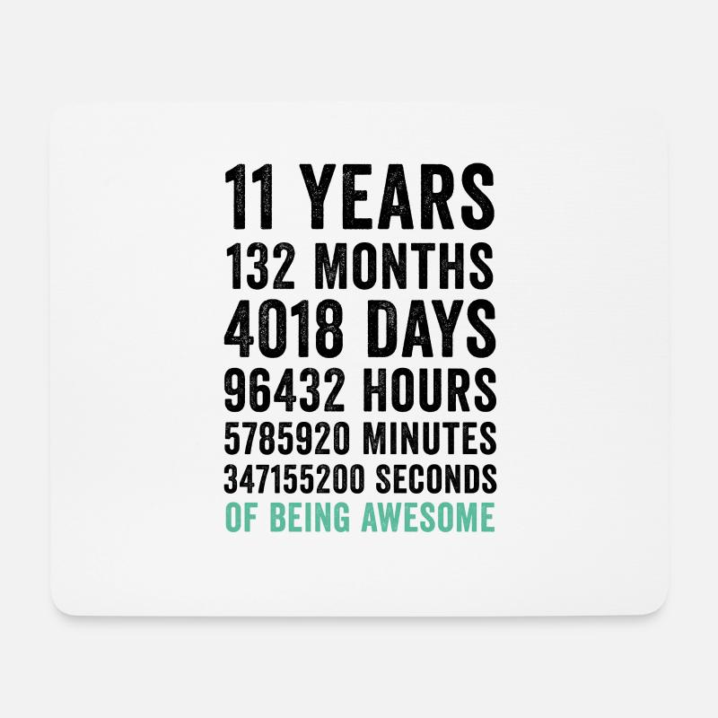 Geburtstag 11 Jahre großartig sein - Mousepad (Querformat) - Weiß
