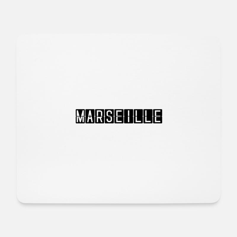 Panneau de l’aéroport de Marseille - Tapis de souris (format paysage) - blanc