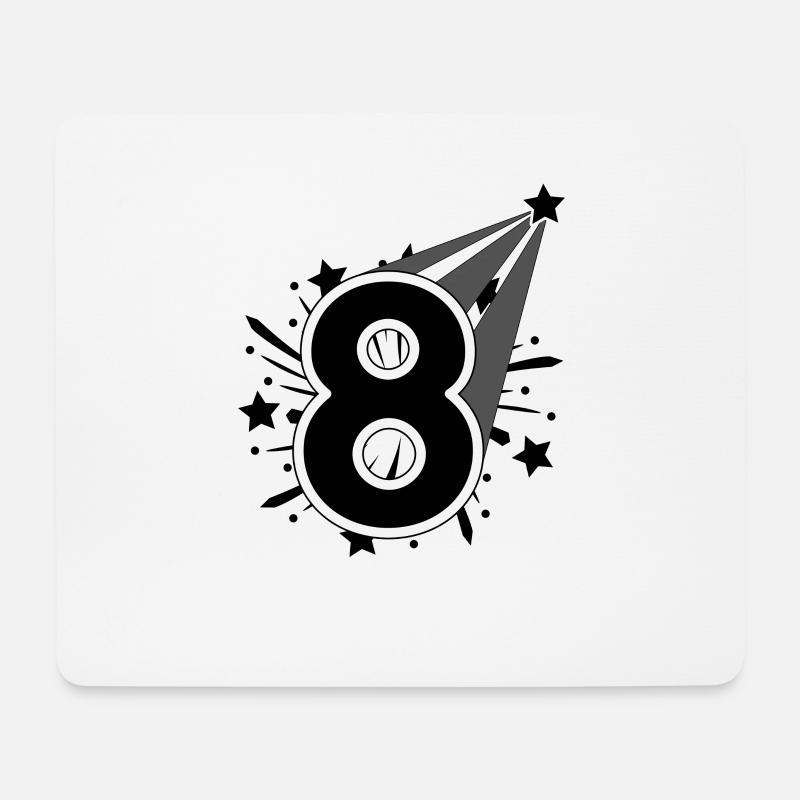 8 Jahre alt 8. Geburtstag Party Nummer 8 - Mousepad (Querformat) - Weiß