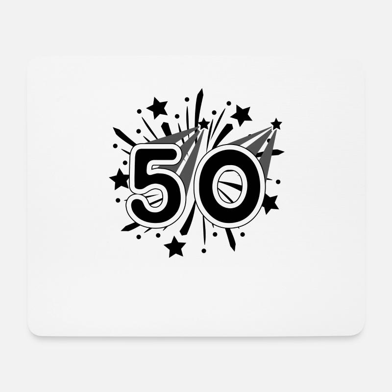 50 Jahre alt 50. Geburtstag Party Nummer 50 - Mousepad (Querformat) - Weiß