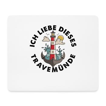 Travemünde Ostsee - Moin Leuchtturm Anker - Mousepad (Querformat) - Weiß - Vorne