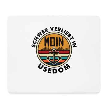 Schwer verliebt - Usedom Ostsee - Leuchtturm Anker - Mousepad (Querformat) - Weiß - Vorne