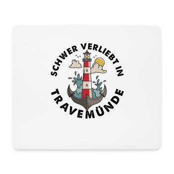 Travemünde Ostsee - Moin Leuchtturm Anker - Mousepad (Querformat) - Weiß - Vorne
