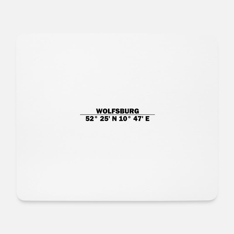 Wolfsburg Koordinaten - Mousepad (Querformat) - Weiß