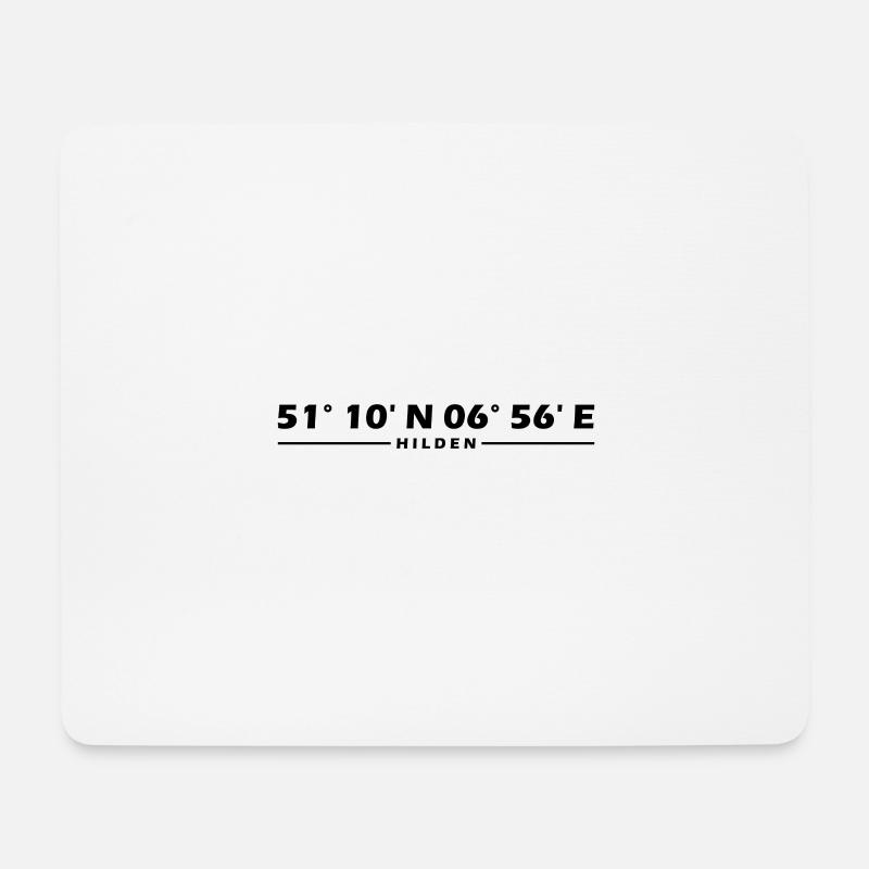Hilden Koordinaten - Mousepad (Querformat) - Weiß