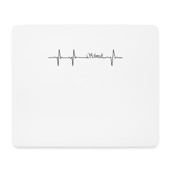 Schmidt Herzschlag Familie Nachname Geschenk - Mousepad (Querformat) - Weiß - Vorne