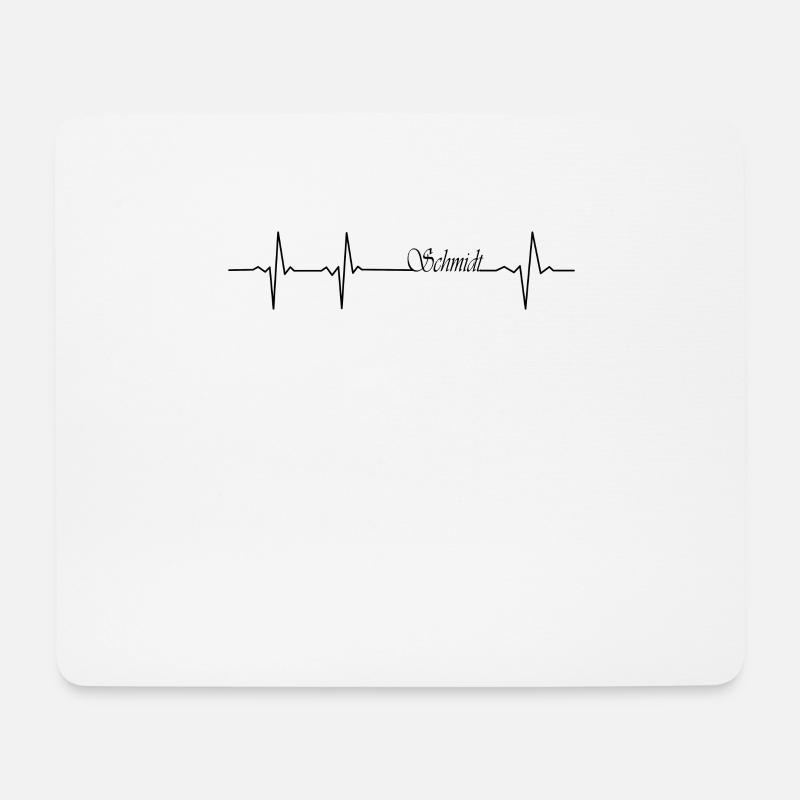Schmidt Herzschlag Familie Nachname Geschenk - Mousepad (Querformat) - Weiß