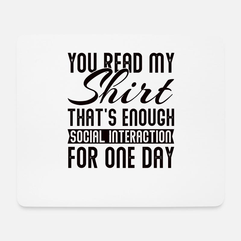 Introvertiert Sarkasmus Introvertierter Schüchtern - Mousepad (Querformat) - Weiß