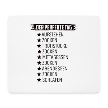 Tagesablauf eines Gamer Zocken Schlafen - Mousepad (Querformat) - Weiß - Vorne