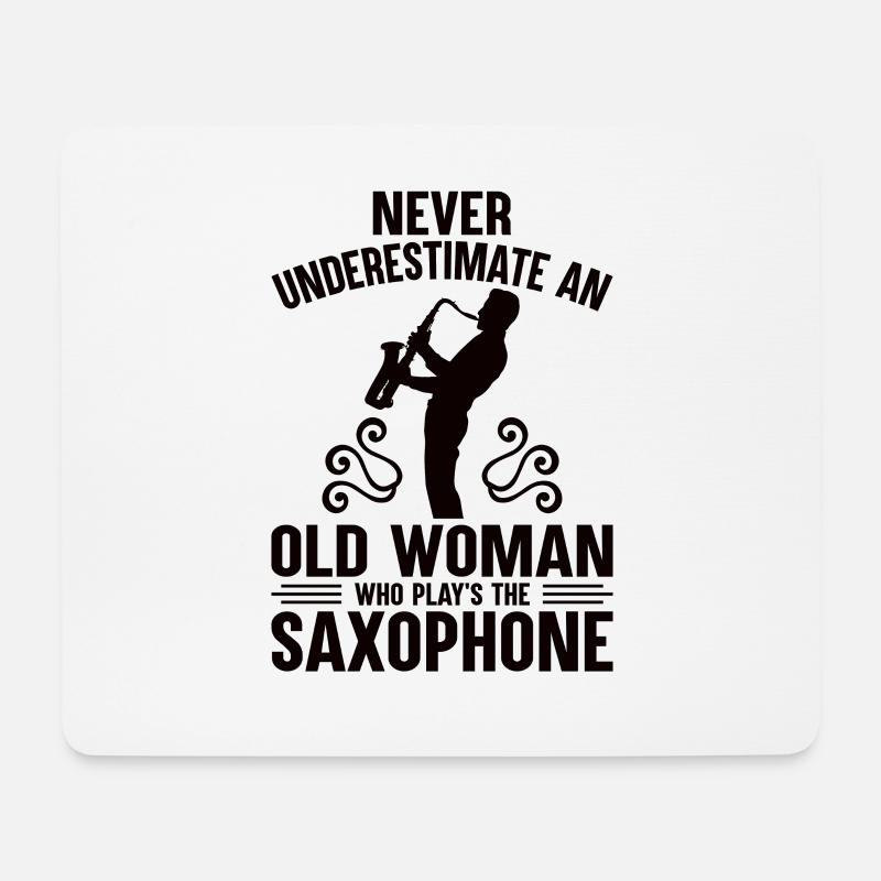 Saxophone Saxophone Saxophone Saxophone Music Saxophone Player - Mouse Pad (horizontal) - white