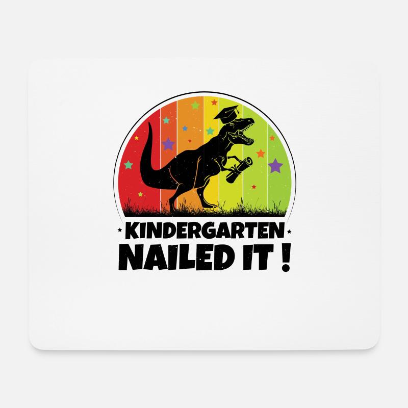 Kindergarten Dinosaurier Einschulung Dino Geschenk - Mousepad (Querformat) - Weiß