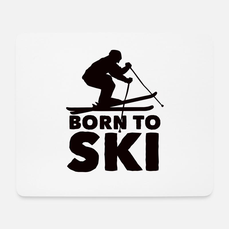 Skifahrer Abfahrt Berge Ski Sport Skier Skifahren - Mousepad (Querformat) - Weiß