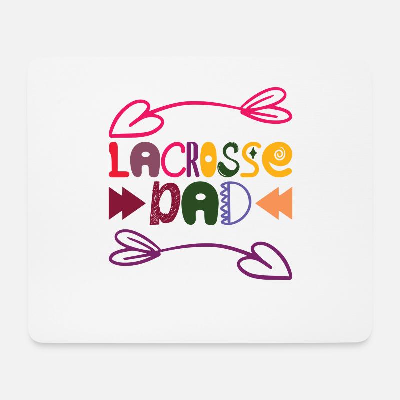 Lacrosse Vater Spiel Sport Papa Schläger Spieler - Mousepad (Querformat) - Weiß