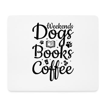 Chiens de café et livres - Tapis de souris (format paysage) - blanc - Devant