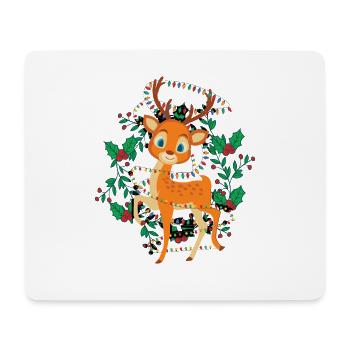 Renne de Noël Rudolph - Renne de Noël - Tapis de souris (format paysage) - blanc - Devant