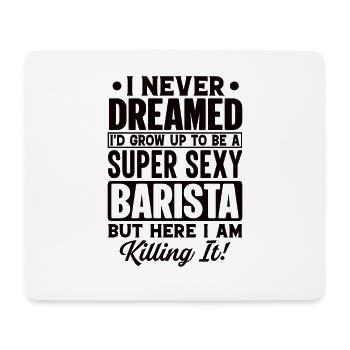 Fier Barista Profession Café Restauration Espresso - Tapis de souris (format paysage) - blanc - Devant