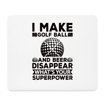 Golf Bier Abschlag golfball golfer trinken - Mousepad (Querformat) - Weiß - Vorne