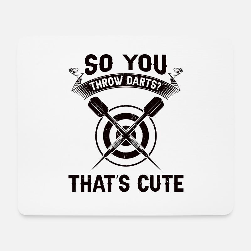 Lustiger Dart Spruch Dartscheibe Darten Geschenk - Mousepad (Querformat) - Weiß