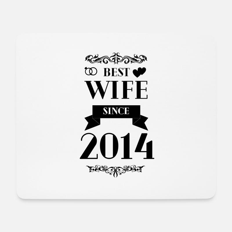 Beste Ehefrau seit 2014 Hochzeitstag - Mousepad (Querformat) - Weiß