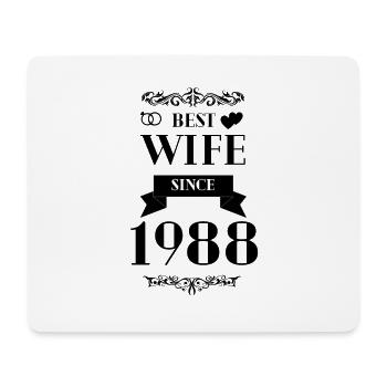 Best Wife Since 1988 Wedding Anniversary - Mouse Pad (horizontal) - white - Front