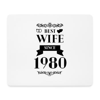 Best Wife Since 1980 Wedding Anniversary - Mouse Pad (horizontal) - white - Front