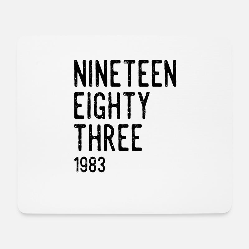 Vintage 1983 Geburtstag Retro Jahrgang Geschenk - Mousepad (Querformat) - Weiß