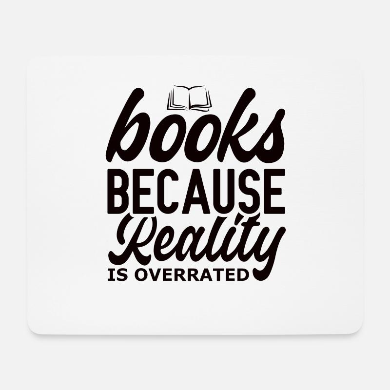 Bücher Lesen Bücherwurm - Mousepad (Querformat) - Weiß