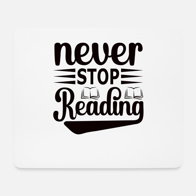 Bücher Lesen Bücherwurm - Mousepad (Querformat) - Weiß