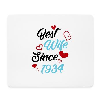 Anniversary Best Wife Since 1934 Wedding - Mouse Pad (horizontal) - white - Front