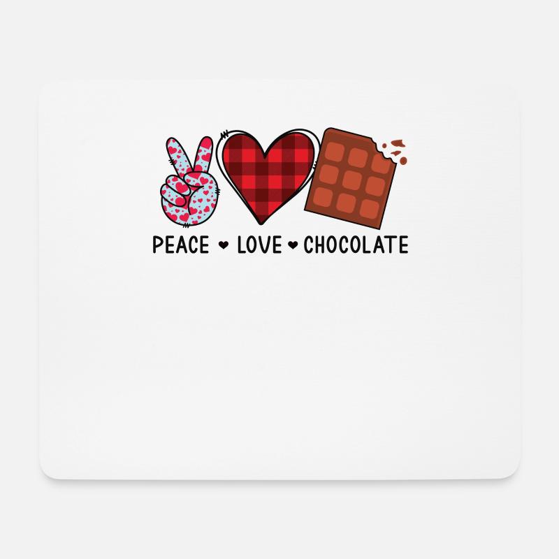 FRIEDEN LIEBE - GESUNDHEIT - SCHOKOLADEN SPRÜCHE - Mousepad (Querformat) - Weiß