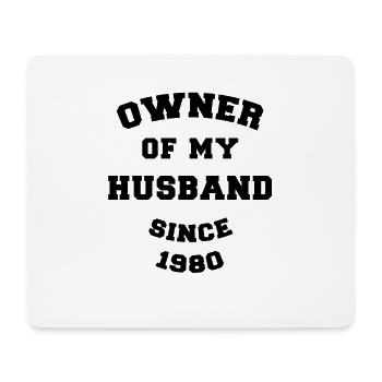Besitzer meines Mannes seit 1980 Hochzeitstag - Mousepad (Querformat) - Weiß - Vorne