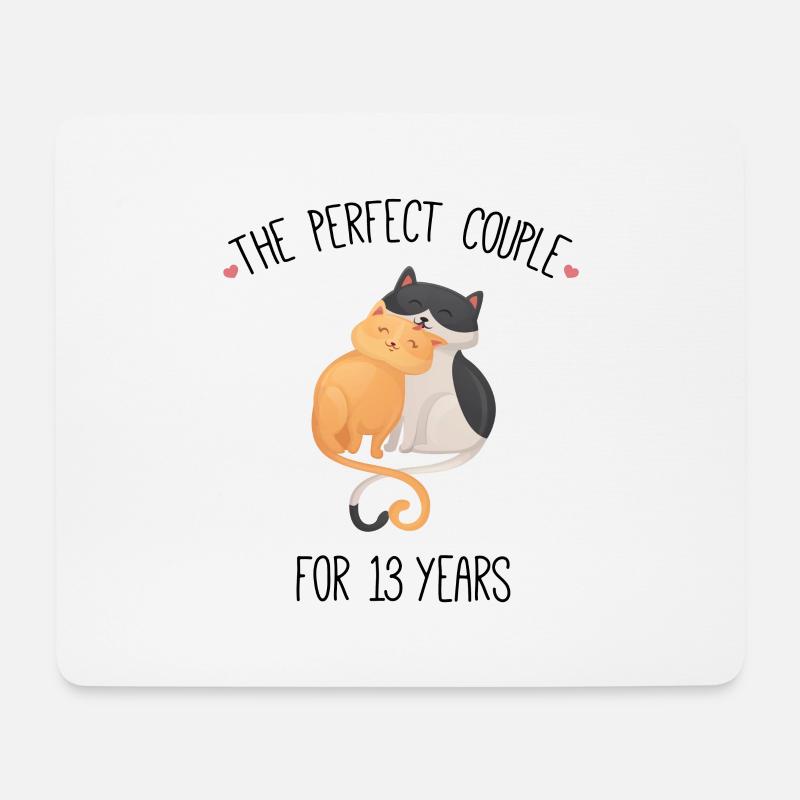 Das perfekte Paar für 13 Jahre Hochzeit - Mousepad (Querformat) - Weiß