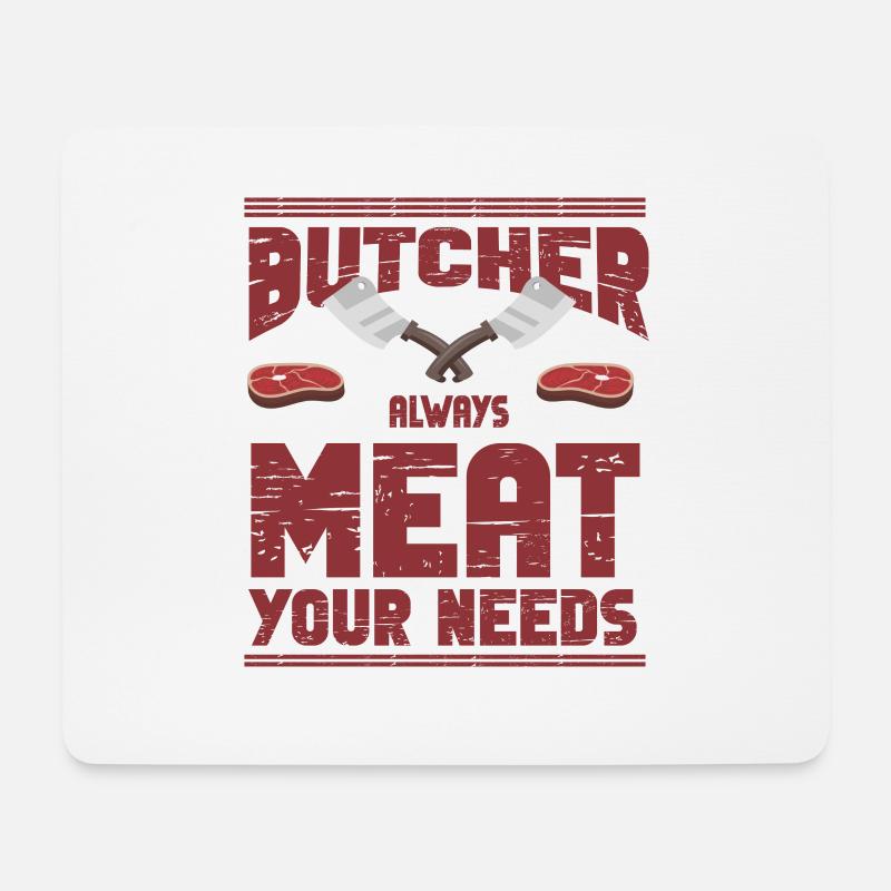Metzger Fleischer Sprücher I Metzgerei - Mousepad (Querformat) - Weiß