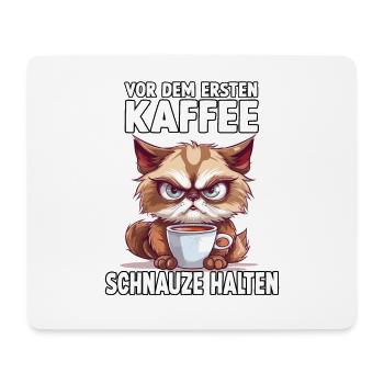 Geschenk für Katzenhalter und Morgenmuffel Kaffee - Mousepad (Querformat) - Weiß - Vorne