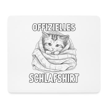 Gemütliches Katzen T-Shirt für entspannte Tage - Mousepad (Querformat) - Weiß - Vorne