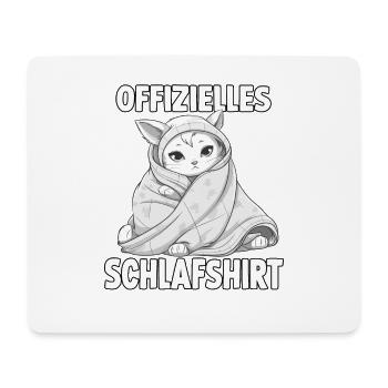 Süßes Katzen T-Shirt für entspannte Morgen - Mousepad (Querformat) - Weiß - Vorne