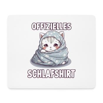 Kuscheliges Katzen T-Shirt für gemütliche Nächte - Mousepad (Querformat) - Weiß - Vorne