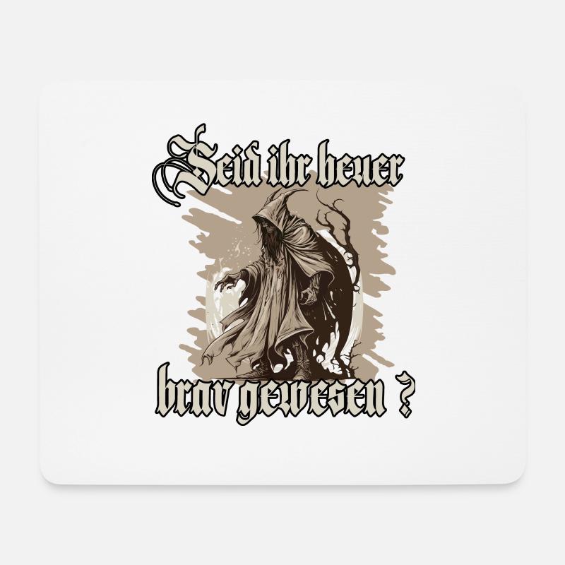 Krampus Shirt Symbol des Weihnachtsgrauens - Mousepad (Querformat) - Weiß