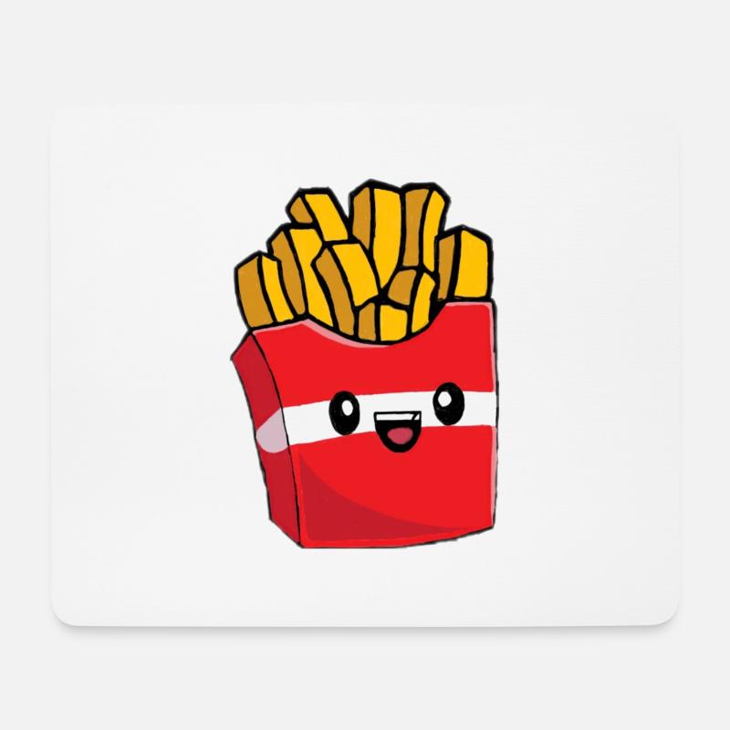 Kawaii Pommes Design [1] - Mousepad (Querformat) - Weiß