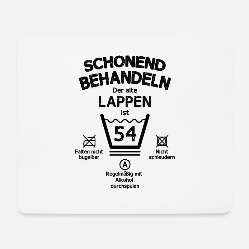 Der Alte Lappen, Schonend Behandeln 54. Geburtstag - Mousepad (Querformat) - Weiß