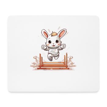 Kaninhop Fun Bewegung für dein Häschen Kaninhop - Mousepad (Querformat) - Weiß - Vorne