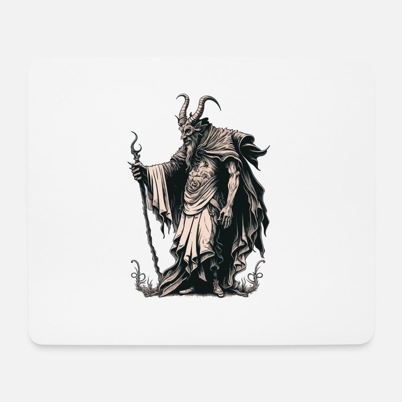 Krampus Ugly Sweater Böser Weihnachtsmann Krampus - Mousepad (Querformat) - Weiß